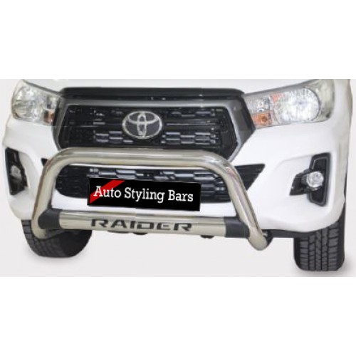 Toyota Hilux 2016 2023 Nudge Bar With Oval Cross Member Stainless Steel